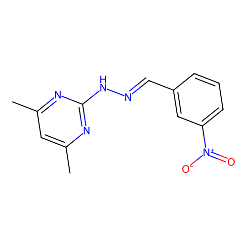 4,6-dimethyl-2-[(2E)-2-(3-nitrobenzylidene)hydrazinyl]pyrimidine structure