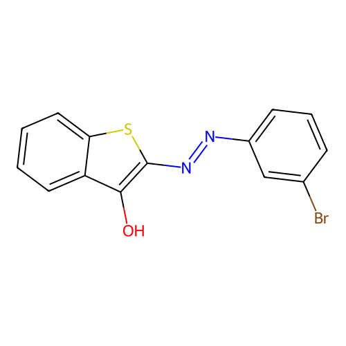 (2Z)-2-[2-(3-bromophenyl)hydrazinylidene]-1-benzothiophen-3(2H)-one structure