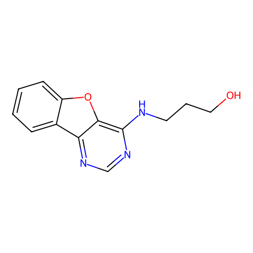 3-([1]Benzofuro[3,2-d]pyrimidin-4-ylamino)propan-1-ol structure