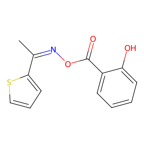 (1-Thiophen-2-ylethylideneamino) 2-hydroxybenzoate structure