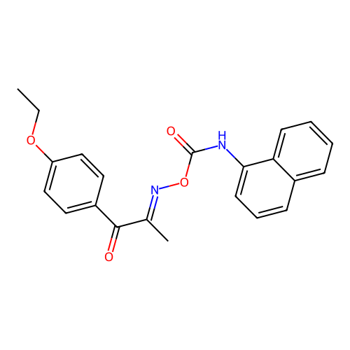 (E)-1-(4-ethoxyphenyl)-2-(((naphthalen-1-ylcarbamoyl)oxy)imino)propan-1-one structure
