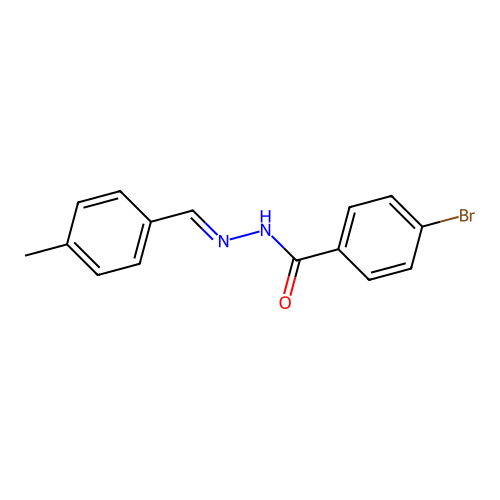 (E)-4-bromo-N'-(4-methylbenzylidene)benzohydrazide structure