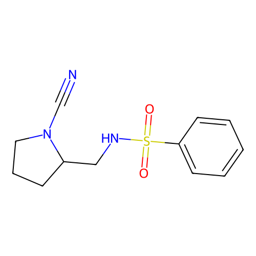 N-[(1-cyanopyrrolidin-2-yl)methyl]benzenesulfonamide structure