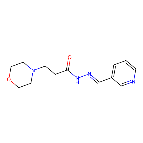 (E)-3-morpholino-N'-(pyridin-3-ylmethylene)propanehydrazide structure