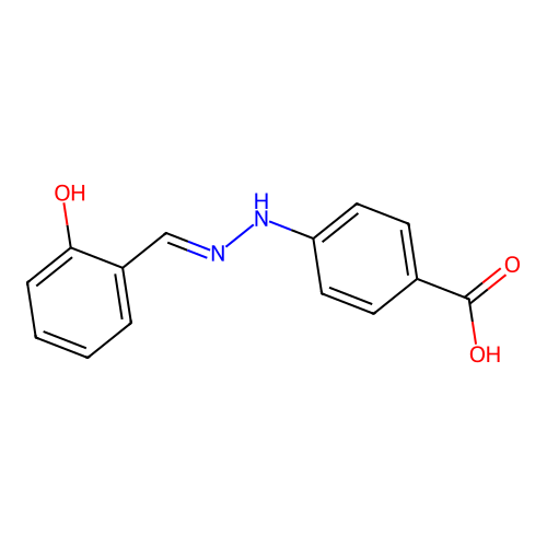 4-{2-[(2-Hydroxyphenyl)methylidene]hydrazin-1-yl}benzoic acid structure