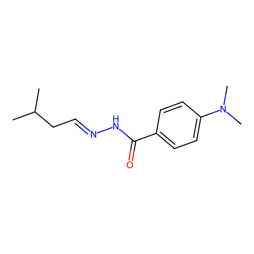 4-(dimethylamino)-N-(3-methylbutylideneamino)benzamide structure