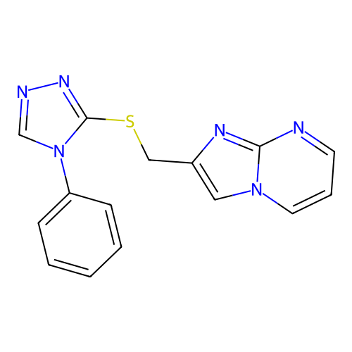 2-[[(4-Phenyl-1,2,4-triazol-3-yl)thio]methyl]imidazo[1,2-a]pyrimidine structure