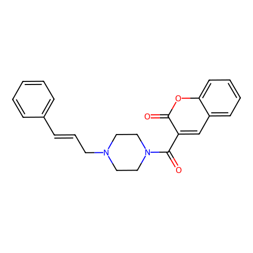 (E)-3-(4-cinnamylpiperazine-1-carbonyl)-2H-chromen-2-one structure