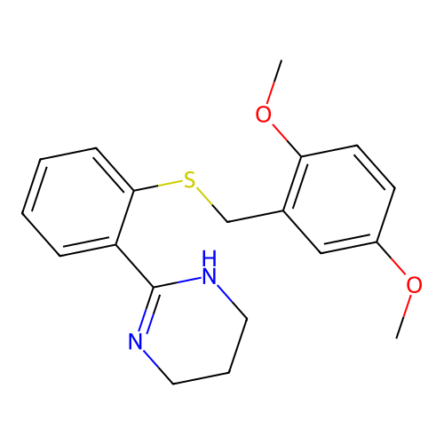 2-[2-[(2,5-Dimethoxyphenyl)methylsulfanyl]phenyl]-1,4,5,6-tetrahydropyrimidine structure
