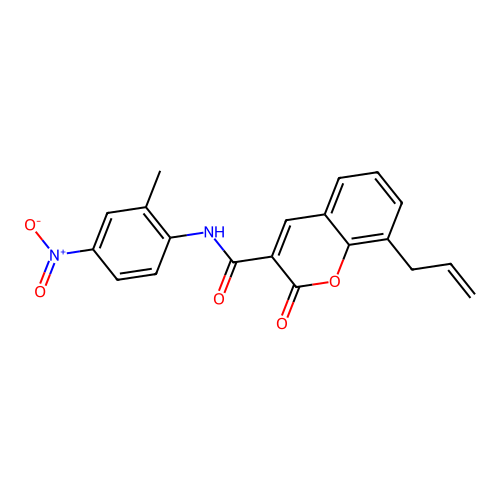 N-(2-methyl-4-nitrophenyl)-2-oxo-8-(prop-2-en-1-yl)-2H-chromene-3-carboxamide structure