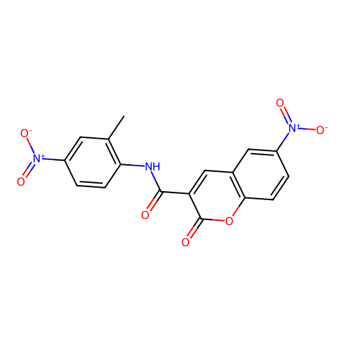 N-(2-methyl-4-nitrophenyl)-6-nitro-2-oxo-2H-chromene-3-carboxamide structure