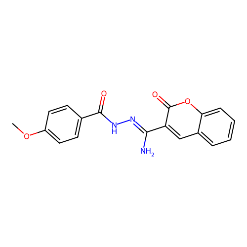 N'-[(1Z)-amino(2-oxo-2H-chromen-3-yl)methylidene]-4-methoxybenzohydrazide structure