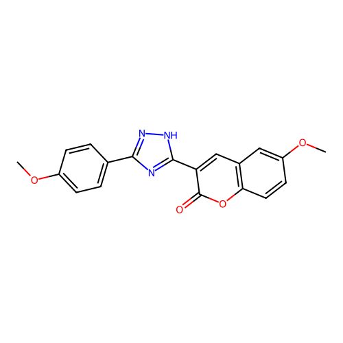 6-methoxy-3-(5-(4-methoxyphenyl)-4H-1,2,4-triazol-3-yl)-2H-chromen-2-one structure