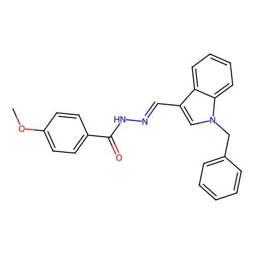 N-[(E)-(1-benzylindol-3-yl)methylideneamino]-4-methoxybenzamide structure