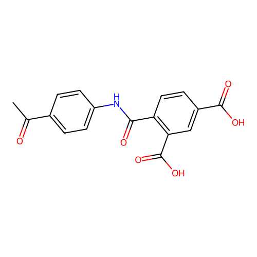 4-[(4-Acetylphenyl)carbamoyl]benzene-1,3-dicarboxylic acid structure