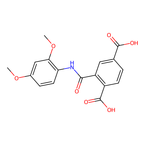 2-((2,4-Dimethoxyphenyl)carbamoyl)terephthalic acid structure
