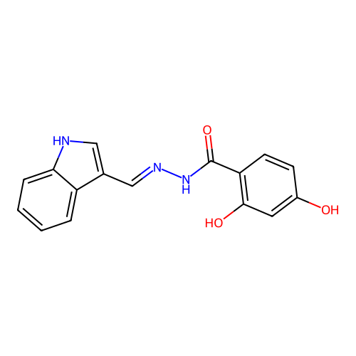 2,4-dihydroxy-N-(1H-indol-3-ylmethylideneamino)benzamide structure