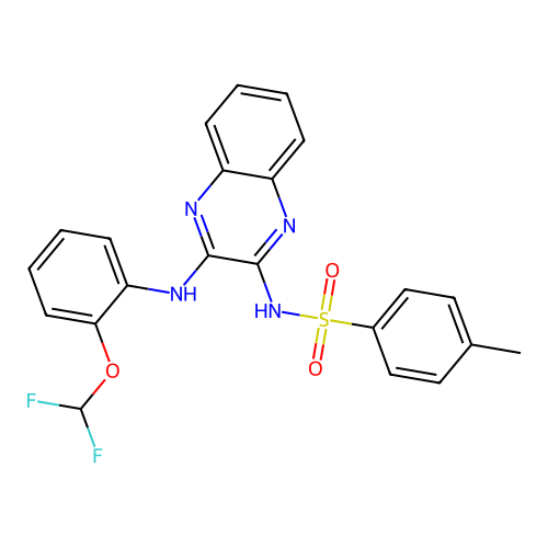 N-(3-((2-(difluoromethoxy)phenyl)amino)quinoxalin-2-yl)-4-methylbenzenesulfonamide structure
