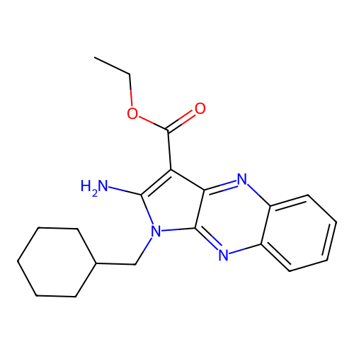 Ethyl 2-amino-1-(cyclohexylmethyl)pyrrolo[3,2-b]quinoxaline-3-carboxylate structure