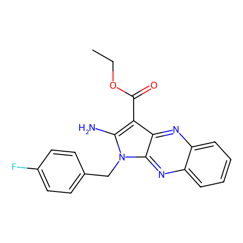 ethyl 2-amino-1-(4-fluorobenzyl)-1H-pyrrolo[2,3-b]quinoxaline-3-carboxylate structure