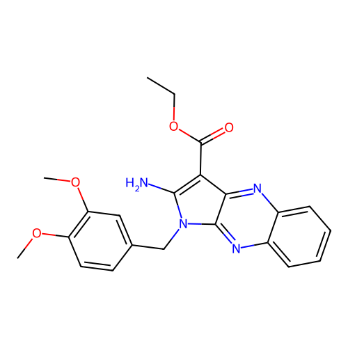 ethyl 2-amino-1-(3,4-dimethoxybenzyl)-1H-pyrrolo[2,3-b]quinoxaline-3-carboxylate structure