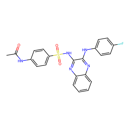 N-[4-({3-[(4-fluorophenyl)amino]quinoxalin-2-yl}sulfamoyl)phenyl]acetamide structure