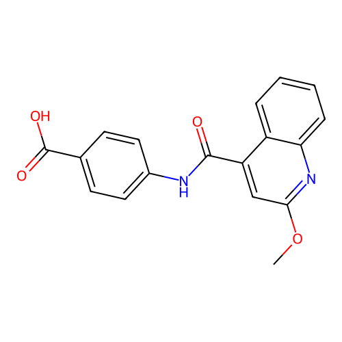 4-(2-Methoxyquinoline-4-carboxamido)benzoic acid structure