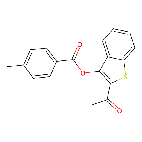 2-Acetylbenzo[b]thiophen-3-yl 4-methylbenzoate structure