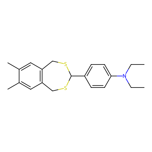 4-(7,8-dimethyl-1,5-dihydro-2,4-benzodithiepin-3-yl)-N,N-diethylaniline structure