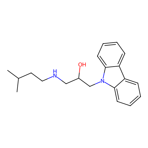 1-(9H-carbazol-9-yl)-3-[(3-methylbutyl)amino]propan-2-ol structure
