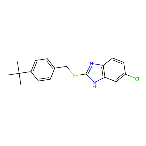 2-[(4-tert-Butylbenzyl)sulfanyl]-5-chloro-1H-benzimidazole structure