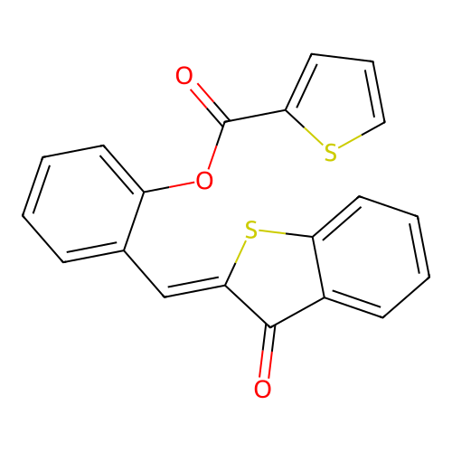 2-[(3-Oxobenzo[b]thiophen-2-ylidene)methyl]phenyl thiophene-2-carboxylate structure