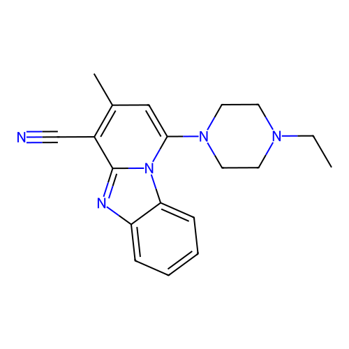 1-(4-Ethylpiperazin-1-yl)-3-methylpyrido[1,2-a]benzimidazole-4-carbonitrile structure