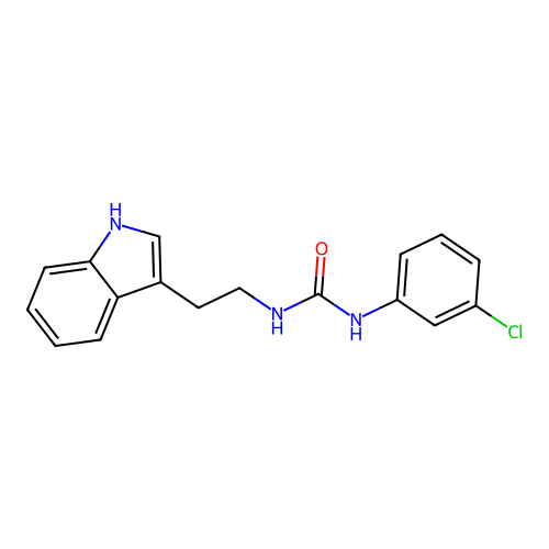 1-(3-chlorophenyl)-3-[2-(1H-indol-3-yl)ethyl]urea structure