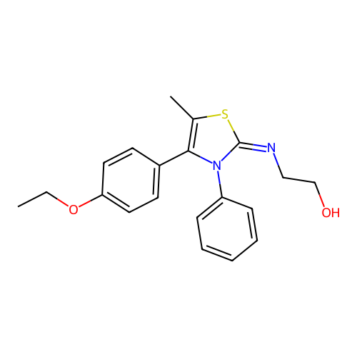 (Z)-2-((4-(4-ethoxyphenyl)-5-methyl-3-phenylthiazol-2(3H)-ylidene)amino)ethanol structure