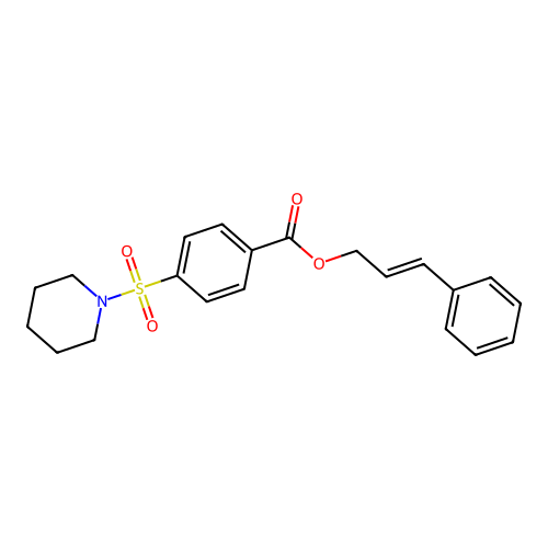 (2E)-3-phenylprop-2-en-1-yl 4-(piperidin-1-ylsulfonyl)benzoate structure