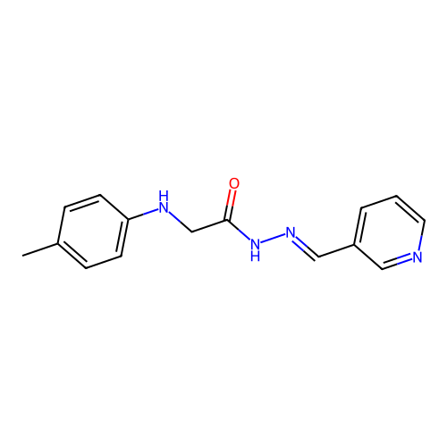 p-Tolylamino-acetic acid pyridin-3-ylmethylene-hydrazide structure