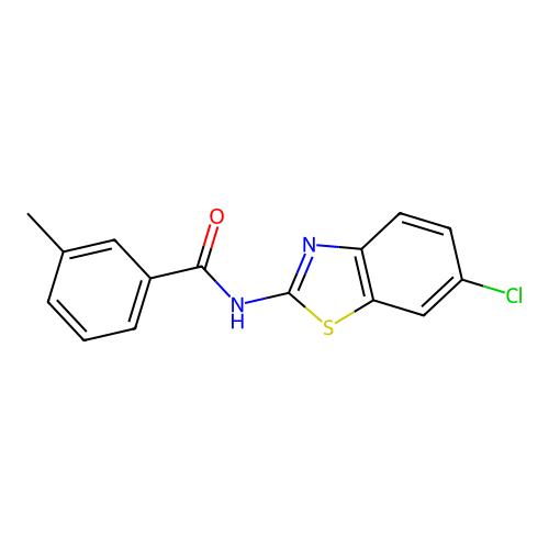 N-(6-chloro-1,3-benzothiazol-2-yl)-3-methylbenzamide structure