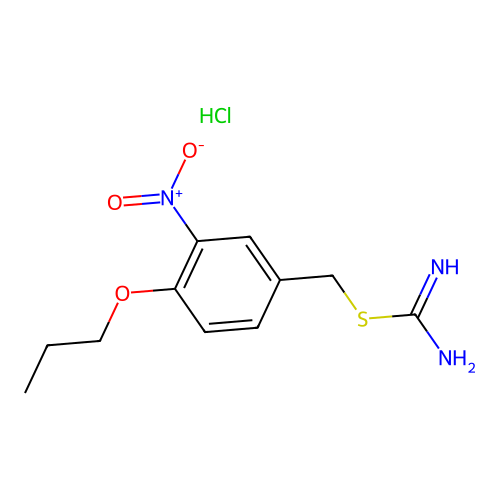 3-Nitro-4-propoxybenzyl carbamimidothioate hydrochloride structure