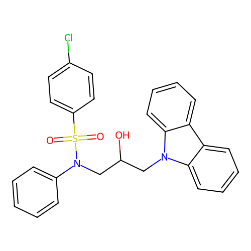 (3-Carbazol-9-yl-2-hydroxypropyl)[(4-chlorophenyl)sulfonyl]phenylamine structure