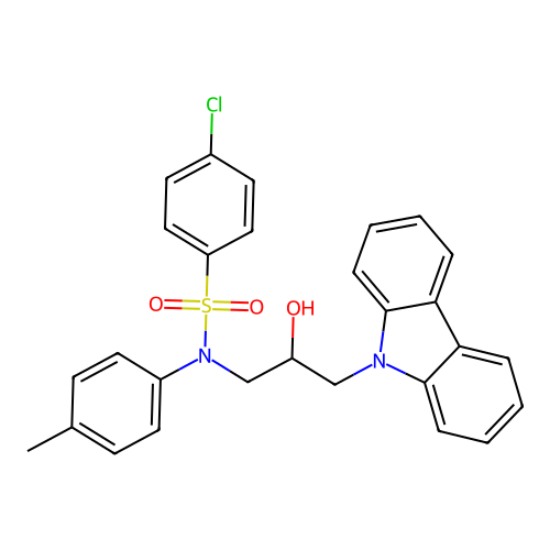 (3-carbazol-9-yl-2-hydroxypropyl)[(4-chlorophenyl)sulfonyl](4-methylphenyl)ami ne structure