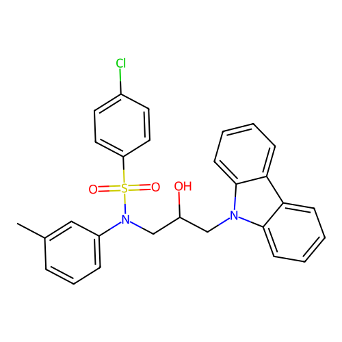 (3-carbazol-9-yl-2-hydroxypropyl)[(4-chlorophenyl)sulfonyl](3-methylphenyl)ami ne structure