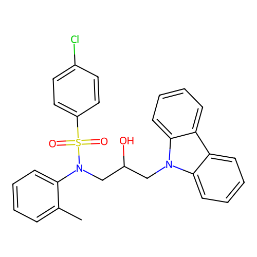 (3-carbazol-9-yl-2-hydroxypropyl)[(4-chlorophenyl)sulfonyl](2-methylphenyl)ami ne structure