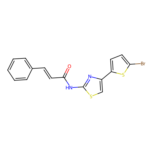 N-(4-(5-bromothiophen-2-yl)thiazol-2-yl)cinnamamide structure