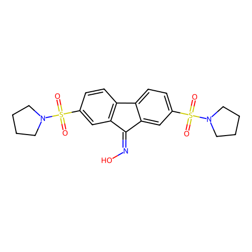 2,7-bis(1-pyrrolidinylsulfonyl)-9H-fluoren-9-one oxime structure