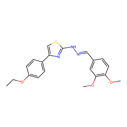 3,4-Dimethoxybenzaldehyde [4-(4-ethoxyphenyl)-1,3-thiazol-2-yl]hydrazone structure