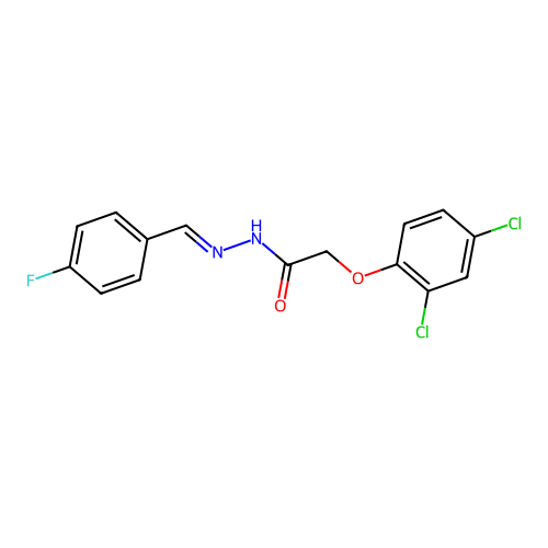 2-(2,4-dichlorophenoxy)-N'-[(E)-(4-fluorophenyl)methylidene]acetohydrazide structure