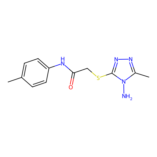 2-[(4-amino-5-methyl-4H-1,2,4-triazol-3-yl)sulfanyl]-N-(4-methylphenyl)acetamide structure