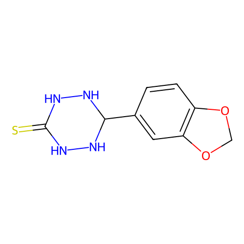6-(1,3-Benzodioxol-5-yl)-1,2,5,6-tetrahydro-1,2,4,5-tetraazin-3-yl hydrosulfide structure