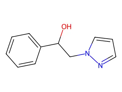 1-phenyl-2-(1H-pyrazol-1-yl)ethanol structure